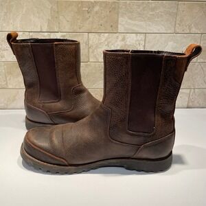 UGG Herrick Chelsea Boots Mens 10 Dark Brown Leather Pull On 3032
